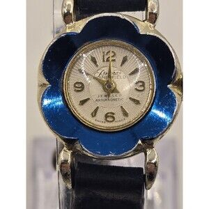 Vintage Sheffield Riviera Ladies' Mechanical Flower Shaped Enamel Bezel Watch